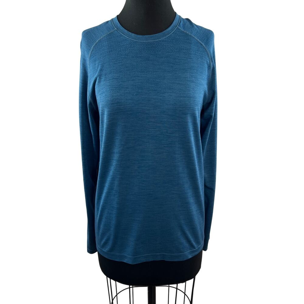 LULULEMON Mens Long Sleeve Performance Shirt Blue Crewneck Pullover Size S Small